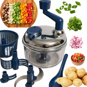 Multiprocessador Triturador Manual Legumes Verduras 6 Em 1