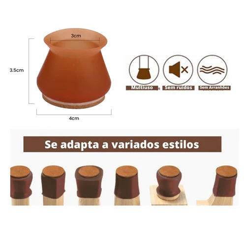 Kit com 16 Peças de Protetor de Pés de Cadeira em Silicone  |  OFERTA LIMITADA 🔥