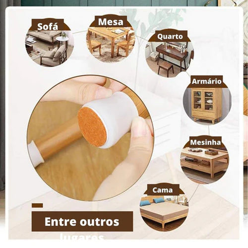 Kit com 16 Peças de Protetor de Pés de Cadeira em Silicone  |  OFERTA LIMITADA 🔥