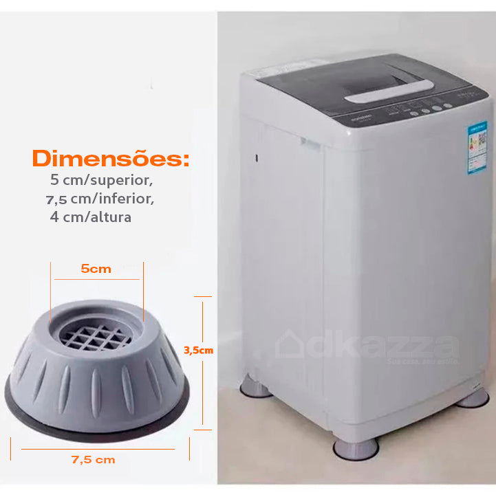 Kit com 4 Pés Anti Vibração para Máquina Lavar / Secadora  🔥 QUEIMA DE ESTOQUE