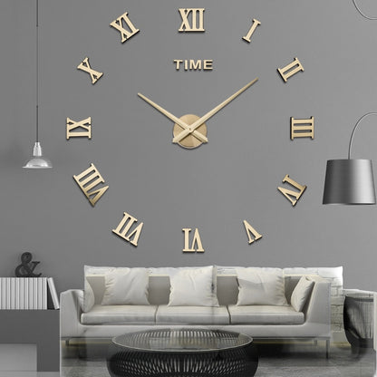 Relógio de quartzo espelhado e grande de parede, oferta especial de relógio adesivo 3D de acrílico para decoração moderna de casa e sala de estar