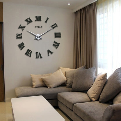 Relógio de quartzo espelhado e grande de parede, oferta especial de relógio adesivo 3D de acrílico para decoração moderna de casa e sala de estar