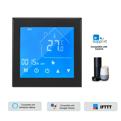 Wifi inteligente termostato controlador de temperatura lcd programável para aquecedor de água controle app compatível com alexa google ga tipo