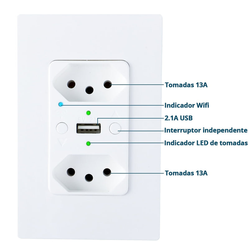 INTERRUPTOR COM TOMADA INTELIGENTE WIFI, Brasil